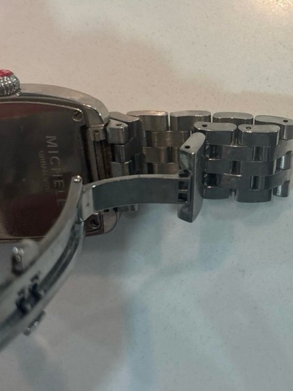 Michele Stainless Steel Silver White Dial Bracelet Watch - Picture 3 of 6
